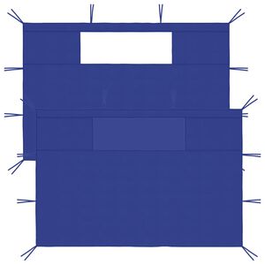 vidaXL &Scaron;oninės pavėsinės sienos su langais, 2vnt., mėlynos (315307)