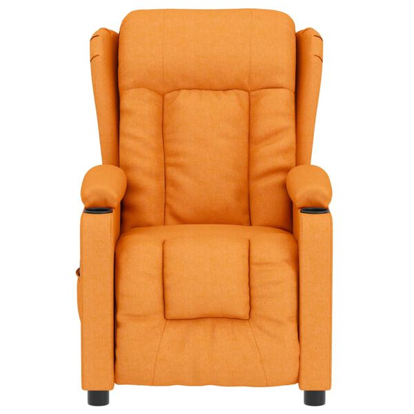 vidaXL Atsistojantis masažinis krėslas, tamsiai geltonas, audinys