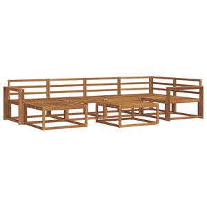 vidaXL Lauko sofos komplektas 7 pcs Natūrali Kietos akacijos mediena