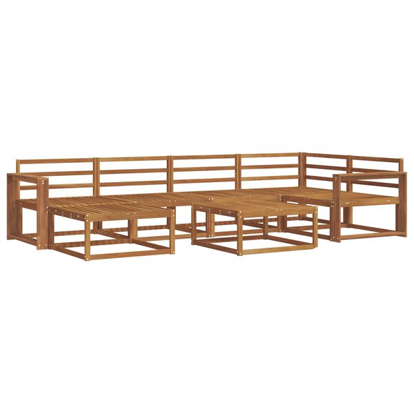 vidaXL Lauko sofos komplektas 7 pcs Natūrali Kietos akacijos mediena