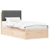 vidaXL Lovo rėmas su apmu&scaron;tu galvūgaliu Tamsiai pilka 75 x 190 cm
