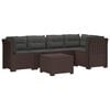 vidaXL 5-vietė sodo sofa su pagalvėlėmis Rataninio i&scaron;vaizdos PP Ruda