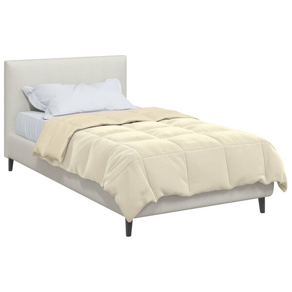 vidaXL Žiemos antklodė Tik&scaron;tas Kreminė 140 x 200 cm Mikropluo&scaron;tas