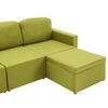 vidaXL Trivietė modulinė sofa-lova, žalios spalvos, audinys