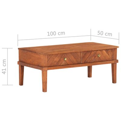 vidaXL Kavos staliukas, 100x50x41cm, akacijos medienos masyvas
