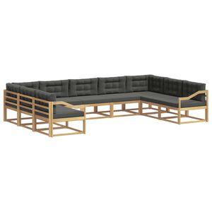 vidaXL Lauko sofos komplektas 9 vnt. Balta ir antracito