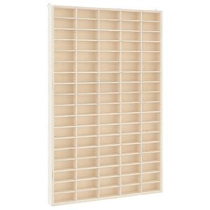 vidaXL Medinė kolekcinė vitrina su 90 skyrių, 50,5x4,5x79 cm