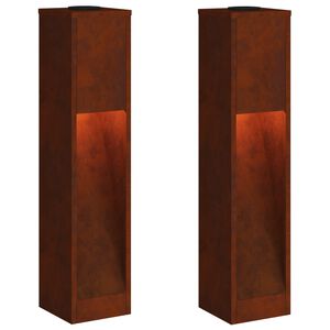 vidaXL Saulės LED takų &scaron;viestuvas 2 vnt. &Scaron;ilta balta 18 x 18 x 80 cm