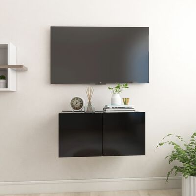 vidaXL Pakabinama televizoriaus spintelė, juodos spalvos, 60x30x30cm