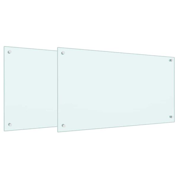 vidaXL Virtuvės užpakalinė plok&scaron;tė 2 pcs Balta 90 x 50 cm