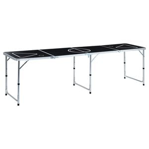 vidaXL Beer Pong žaidimo stalas, juodas, 240 cm, sulankstomas