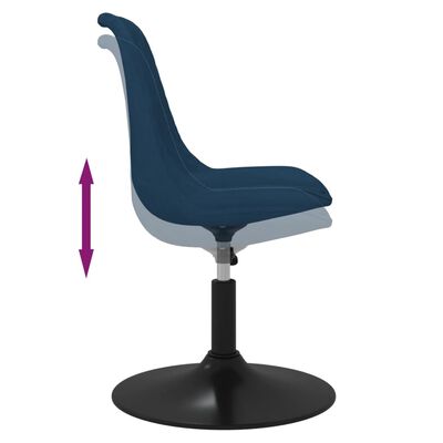 vidaXL Pasukamos valgomojo kėdės, 4vnt., mėlynos spalvos, aksomas