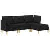 vidaXL Modulinė sofa su laikymo vieta 4 pcs Juoda Audinys