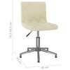 vidaXL Pasukamos valgomojo kėdės, 2vnt., kreminės spalvos, aksomas