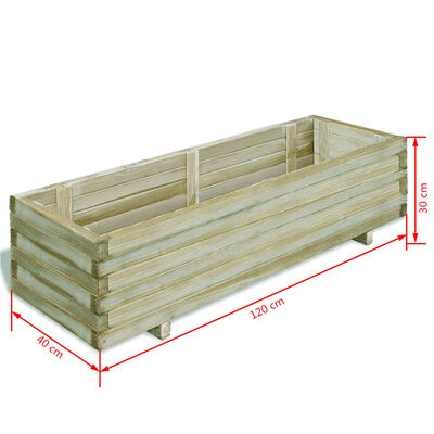vidaXL Vazonas, 120x40x30cm, mediena, stačiakampis, aukštas