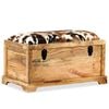 vidaXL Suolas-daiktadėžė, tikra oda ir mango mediena, 80x44x44 cm