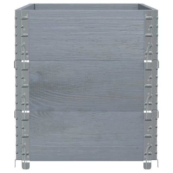 vidaXL Sodo lovelis, pilkas, 100x50cm, pu&scaron;ies medienos masyvas