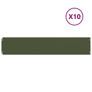 vidaXL vejos apvadai 10 vnt Olive Green &scaron;altai valcuotas plienas