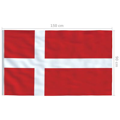 vidaXL Danijos vėliava, 90x150cm