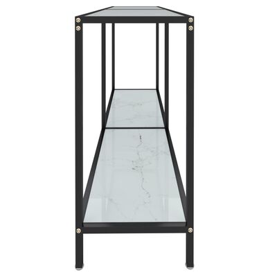 vidaXL Konsolinis staliukas, baltas, 140x35x75,5cm, grūdintas stiklas