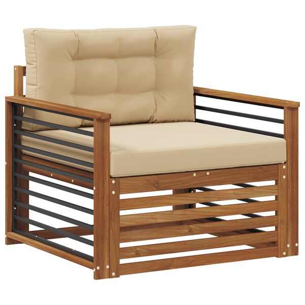 vidaXL Lauko sofos komplektas Tvirta akacijos mediena ir poliesteris