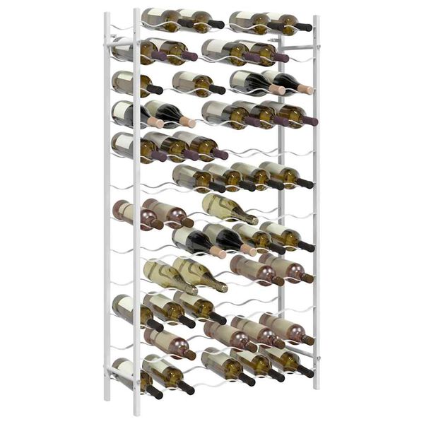 vidaXL Vyno laikiklis 72 buteliams, baltos spalvos, metalas