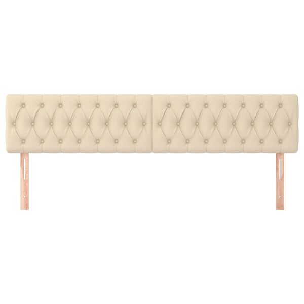 vidaXL Galvūgalis, 2vnt. kreminės spalvos, 90x7x78/88cm, audinys