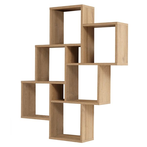 FMD Prie sienos montuojama lentyna su 8 skyriais, senovinė ąžuolo