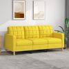 vidaXL Trivietė sofa, &scaron;viesiai geltonos spalvos, 180cm, audinys