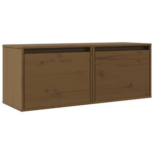 vidaXL Sieninės spintelės, 2vnt., medaus rudos, 45x30x35cm, pu&scaron;is