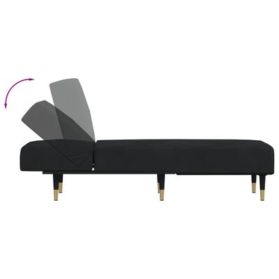 vidaXL Poilsio gultas, juodos spalvos, aksomas