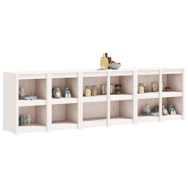vidaXL Lauko virtuvės spintelės, 4vnt., baltos, pu&scaron;ies masyvas