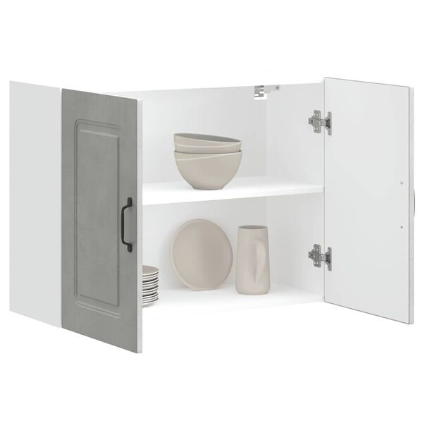 vidaXL Sieninė virtuvės spintelė, Kalmar, betono pilka, mediena