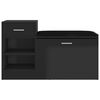 vidaXL Batų suoliukas, juodas, 94,5x31x57cm, apdirbta mediena, blizgus
