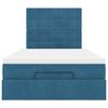 vidaXL Osmanų lovos rėmas su čiužiniais, mėlynas, 120x200cm, aksomas