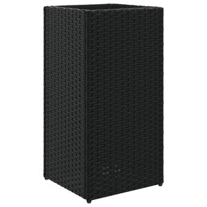 vidaXL Sodo lovelis, juodos spalvos, 30x30x60cm, poliratanas