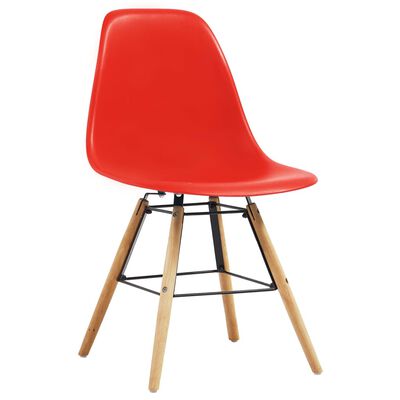 vidaXL Valgomojo kėdės, 6 vnt., raudonos, plastikas