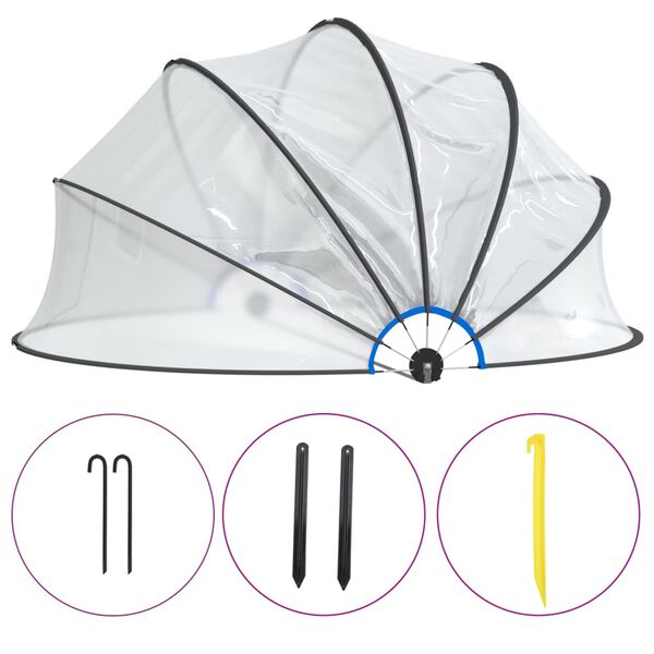 vidaXL Skliautas baseinui, 376x188cm, PVC, apskritas