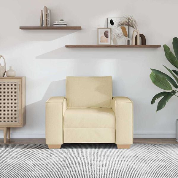 vidaXL Sofos krėslas, kreminės spalvos, 60 cm, audinys