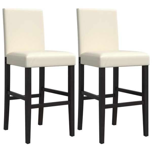 vidaXL Baro kėdės, 2vnt., kaučiukmedžio masyvas ir dirbtinė oda