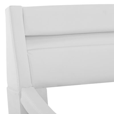 vidaXL Lovos rėmas su LED, baltos spalvos, 100x200cm, dirbtinė oda
