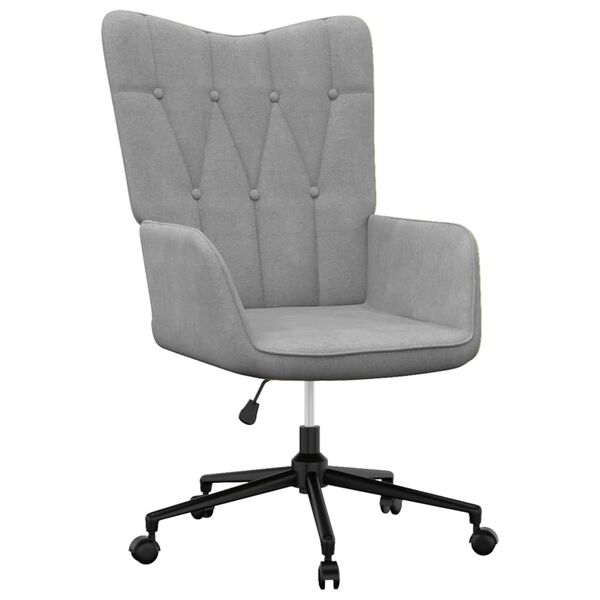 vidaXL Poilsio kėdė, &scaron;viesiai pilkos spalvos, audinys