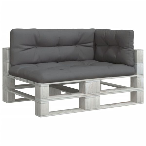 vidaXL Palečių pagalvėlės, 3vnt., antracito spalvos, audinys