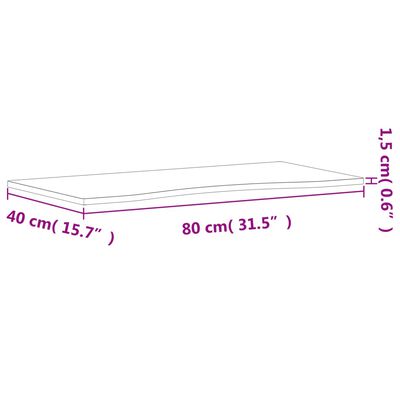 vidaXL Rašomojo stalo stalviršis, 80x(36–40)x1,5cm, bukmedžio masyvas