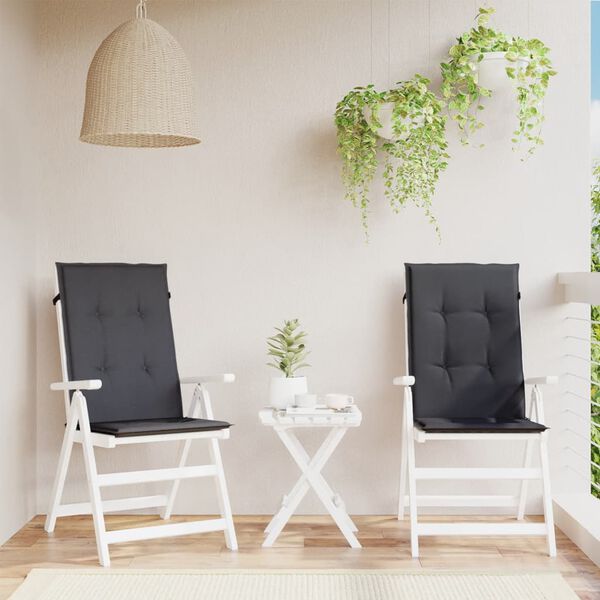 vidaXL Kėdės pagalvėlės, 2vnt., antracito, 120x50x4cm, audinys