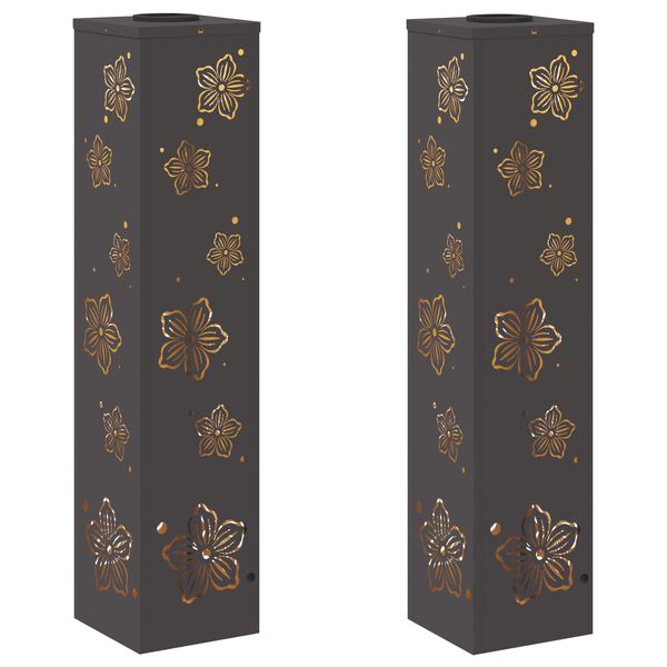 vidaXL Saulės LED &scaron;aligatvio &scaron;viesa 2 pcs Juoda