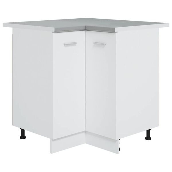 vidaXL Kampinis virtuvės stalvir&scaron;is, pilkos spalvos, MDP