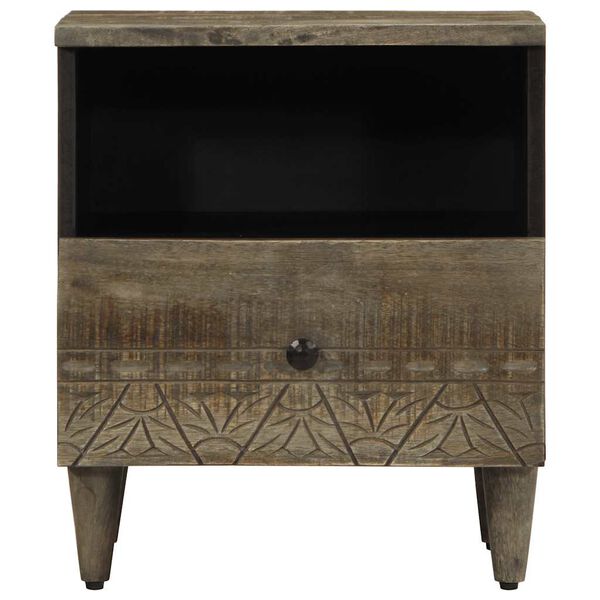 vidaXL naktinė spintelė &scaron;viesiai pilka 40x33x46 cm medžio masyvo mango