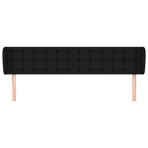 vidaXL Galvūgalis su auselėmis, juodos spalvos,183x23x78/88cm, audinys