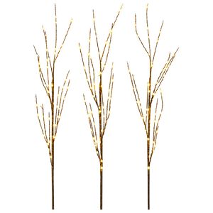 vidaXL LED varinių &scaron;akų kalėdinė dekoracija 3 vnt. Ruda 62 cm Plienas